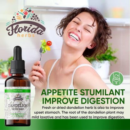 Dandelion Root Tincture Organic Dandelion Extract (Taraxacum Officinale) Health Supplement, Non-GMO in Cold-Pressed Organic Vegetable Glycerin 2 oz, 685 mg