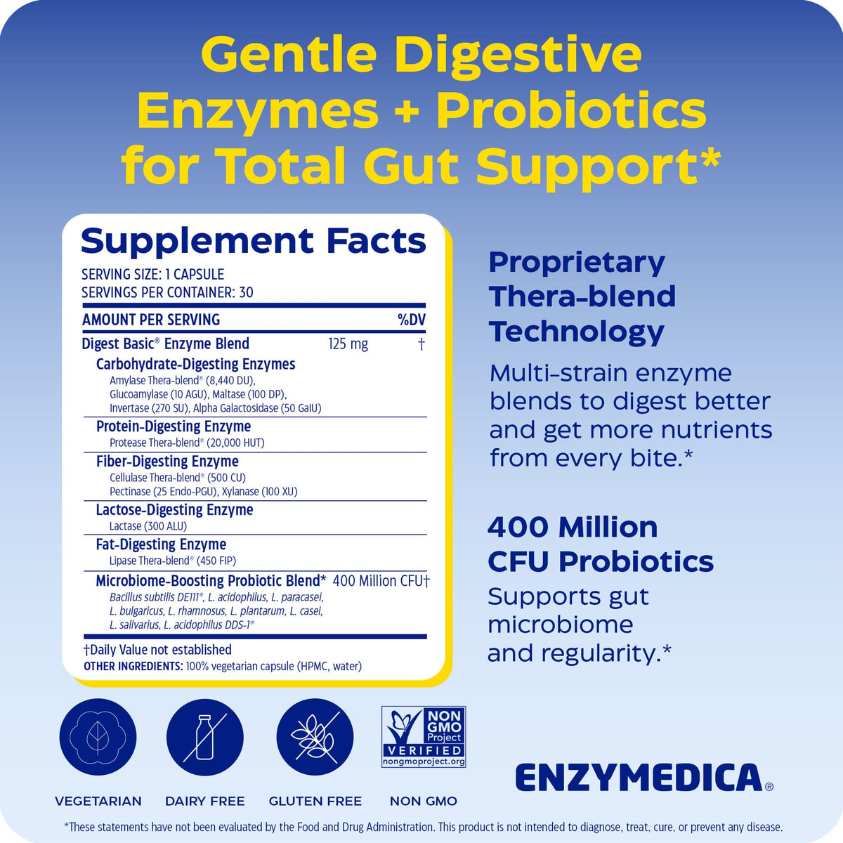 Enzymedica Digest Basic + Probiotics - 90 Caps