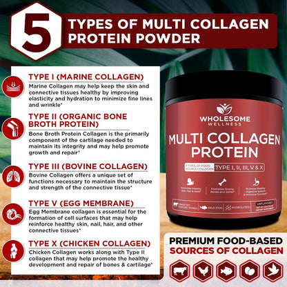 Wholesome Wellness Liposomal Vitamin C Capsules + Multi Collagen Protein Powder Hydrolyzed Bundle