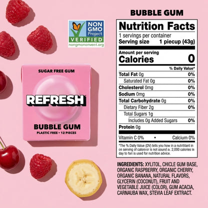 Refresh Sugar Free Chewing Gum with Xylitol, Garden Mint, 12 Pack