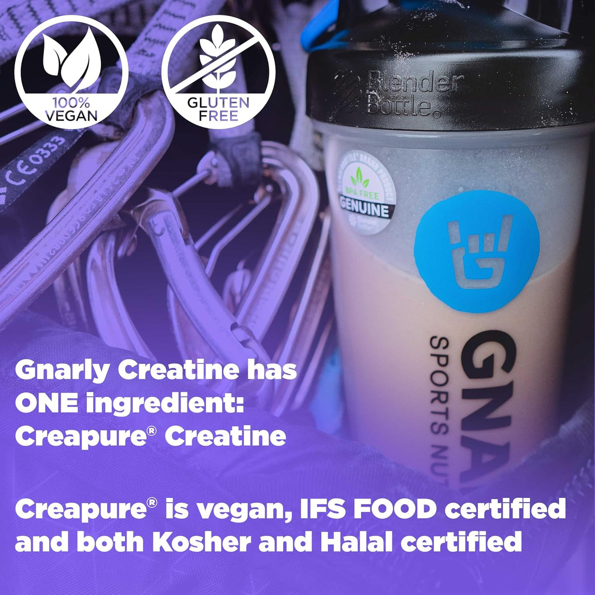 Gnarly Nutrition Creatine Powder, Unflavored (16.05oz) and Gnarly Whey Grass-Fed Protein Supplement, Chocolate (32.0oz)