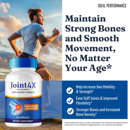 IDEAL PERFORMANCE Joint4X Joint Support Capsules, Official Joint-4X Supplement Pills, All-Natural Formula to Fortify Bones and Bolster Flexibility - Maximum Strength, Joint 4X Pills Reviews (2 Pack) IDEAL PERFORMANCEBuy Supplements Australia
