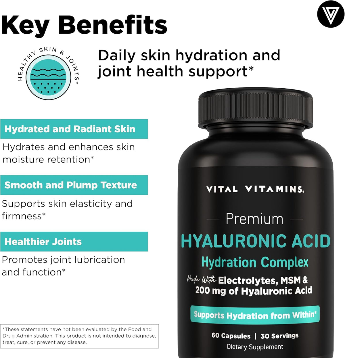 Vital Vitamins Multi-Collagen 150 ct + Hyaluronic Acid Hydration Complex 60 ct