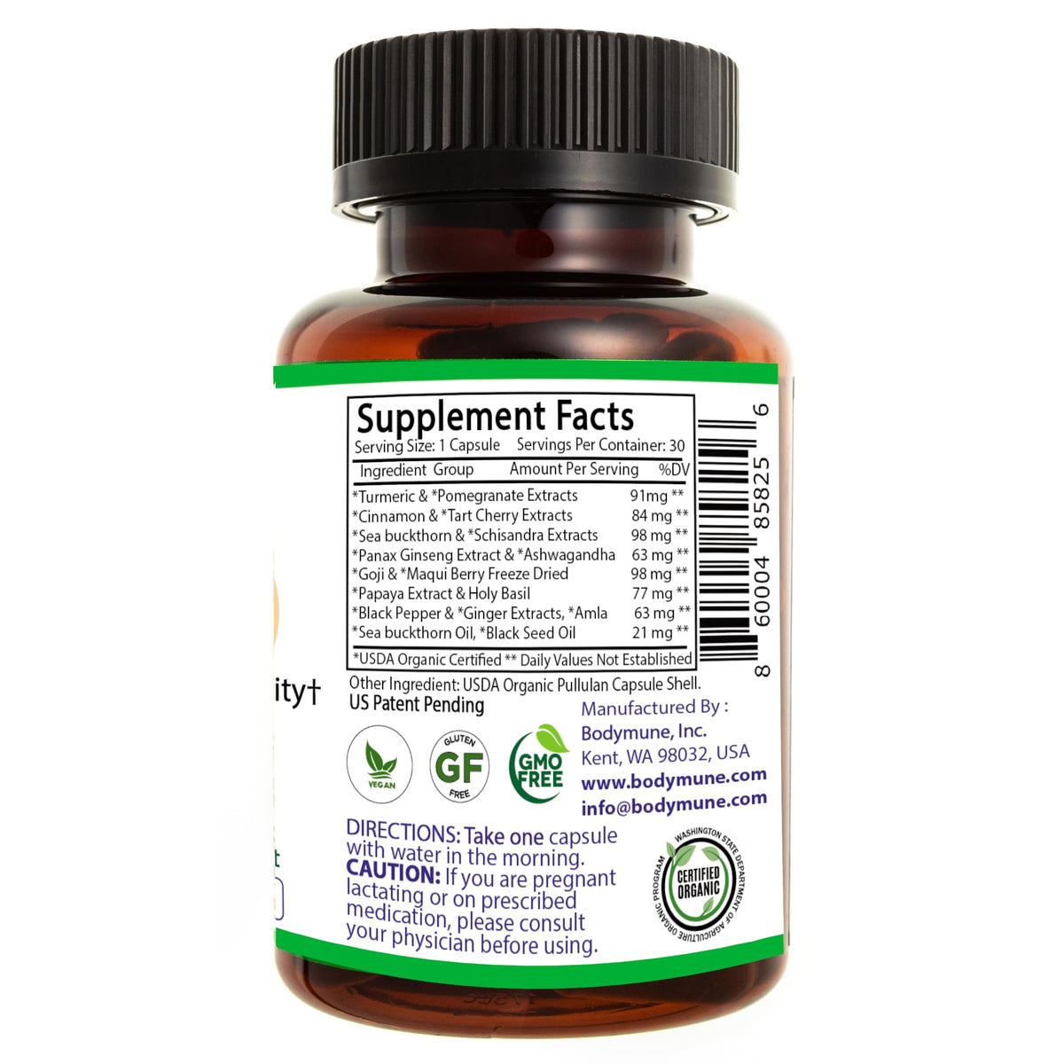 Bodymune Occasional Heartburn & Digestive Comfort Supplement AcidTamer – Drug-Free Daily Support for Stomach Comfort & Digestive Balance – USDA Organic, Vegan, Non-GMO – 60 Caps (2-Month Supply)