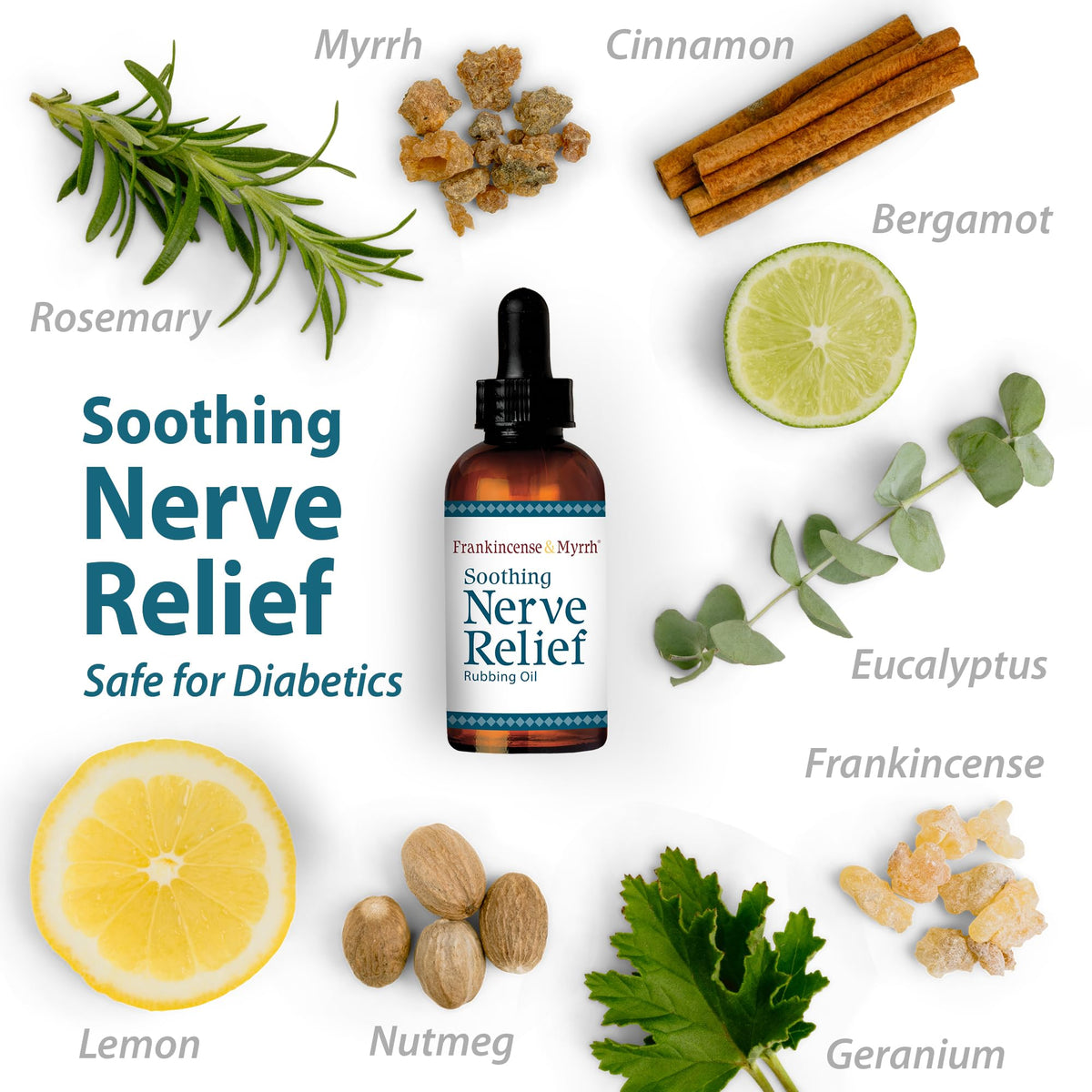 Nerve Pain Relief, Neuropathy Relief for Hands & Feet, Frankincense & Myrrh Rubbing Oil with Menthol and Frankincense Essential Oils, 2 Fl. Oz. Maximum Strength for Foot Pain FRANKINCENSE & MYRRHBuy Supplements Australia