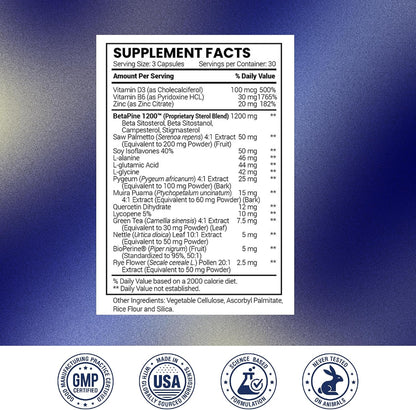 Research Verified Prosta Relief - Saw Palmetto and Bioperine - Prostate Health, Bladder & Urinary Health, Drive and Performance - Pure Natural, 90 Capsules (Pack of 1)