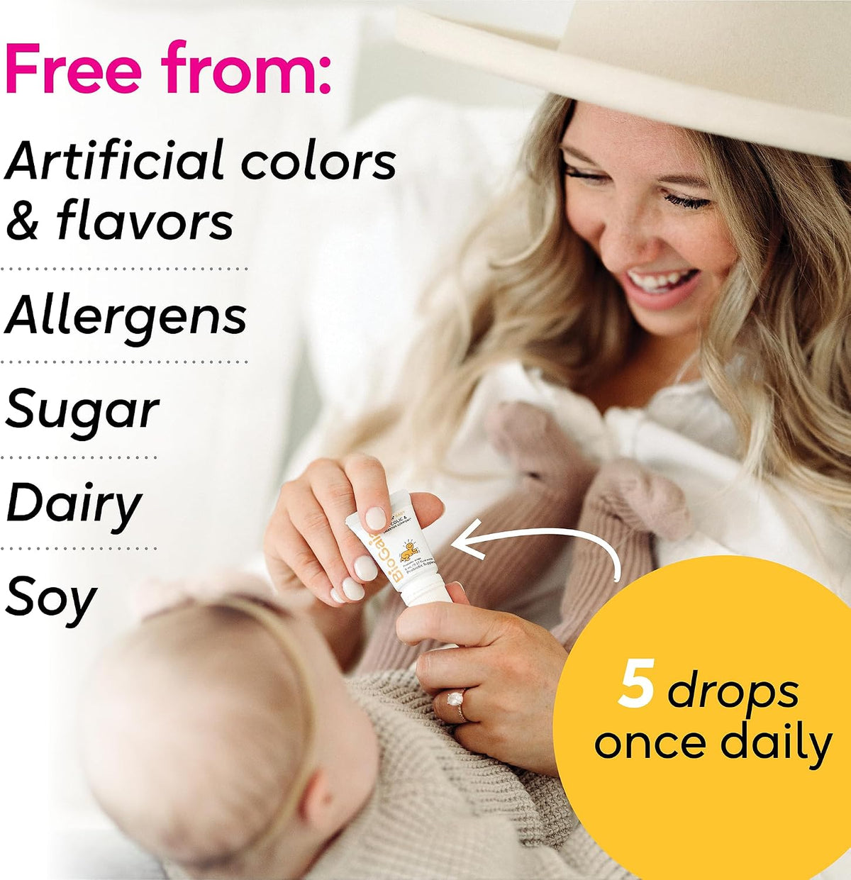 BioGaia Baby Probiotic Drops | Colic & Gas Relief | Safe for Newborns | Pediatrician-recommended | Ease Crying, Fussing, Colic, Gas, Spit-ups & Occasional Constipation | 5mL 2-pack