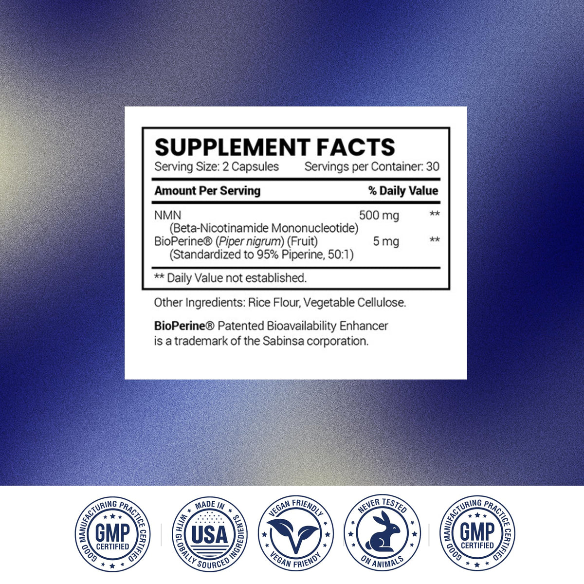 Research Verified NMN - Boost Cellular Energy, Support Healthy Aging & Vitality - 500mg Pure NMN - 60 Capsules - 1 Bottle