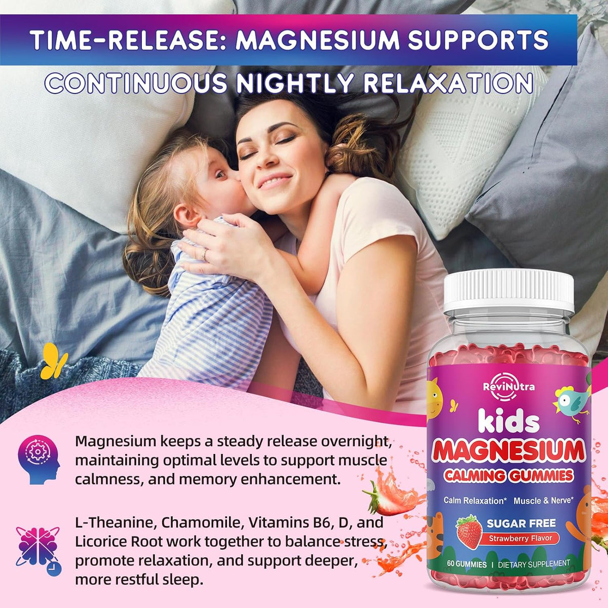 Magnesium Complex for Kids Adults - Magnesium Supplements Gummies Sugar Free