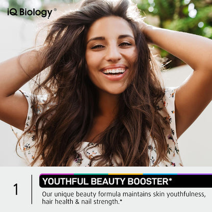 IQ BIOLOGY Biotin Bundle for Hair Growth with Collagen & Keratin for Hair Loss & Thinning Hair - Hair Skin and Nails Vitamins for Women & Men - Healthy Regrowth, Skin Glow & Nail Repair - 180 Caps