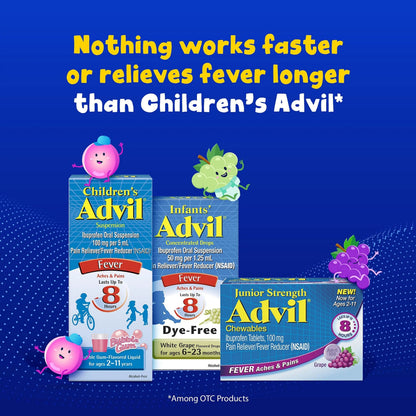 Children's Advil Pain Reliever and Fever Reducer, Dye Free and Sugar Free Ibuprofen Oral Suspension, Berry Flavored - 4 Fl Oz Children's AdvilBuy Supplements Australia