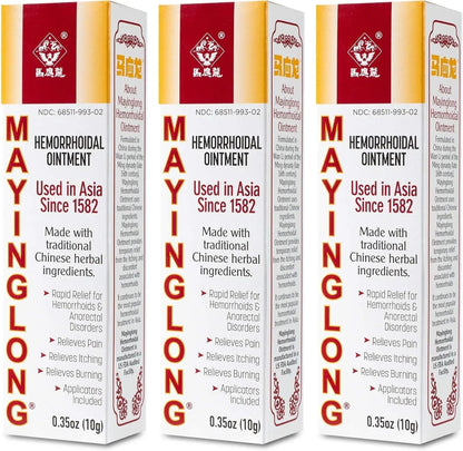 Mayinglong Musk Hemorrhoids Ointment (3 x 10g Tubes), 30g - Maximum Strength Formula for Hemorrhoidal Fast Relief, Soothes Itching, Burning & Discomfort - Fast-Acting Treatment to Shrink Swelling MayinglongBuy Supplements Australia