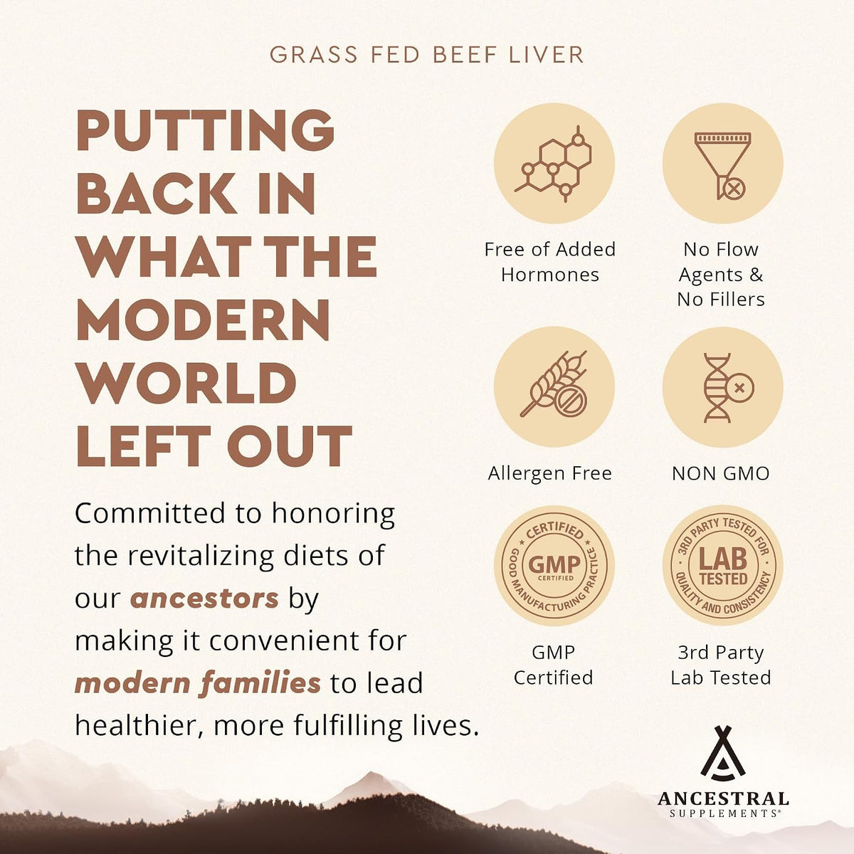Ancestral Supplements Beef Liver & Beef Organs Bundle – Supports Energy, Immunity & Whole Body Wellness – Grass Fed, Pasture Raised Multivitamin with Liver, Heart, Kidney, Pancreas & Spleen, Non-GMO