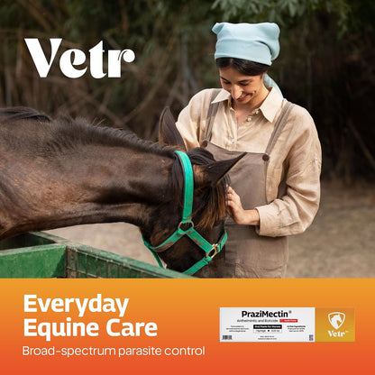 vetr Horse Intestinal Support Paste PraziMectin - Apple Flavor - 0.225 oz Syringe - for Horses up to 1320 lbs