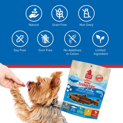 Plato Meat Sticks Salmon Dog Treats, Air-Dried High-Protein Soft Chews with Omega Fish Oil (EPA & DHA), 10 oz