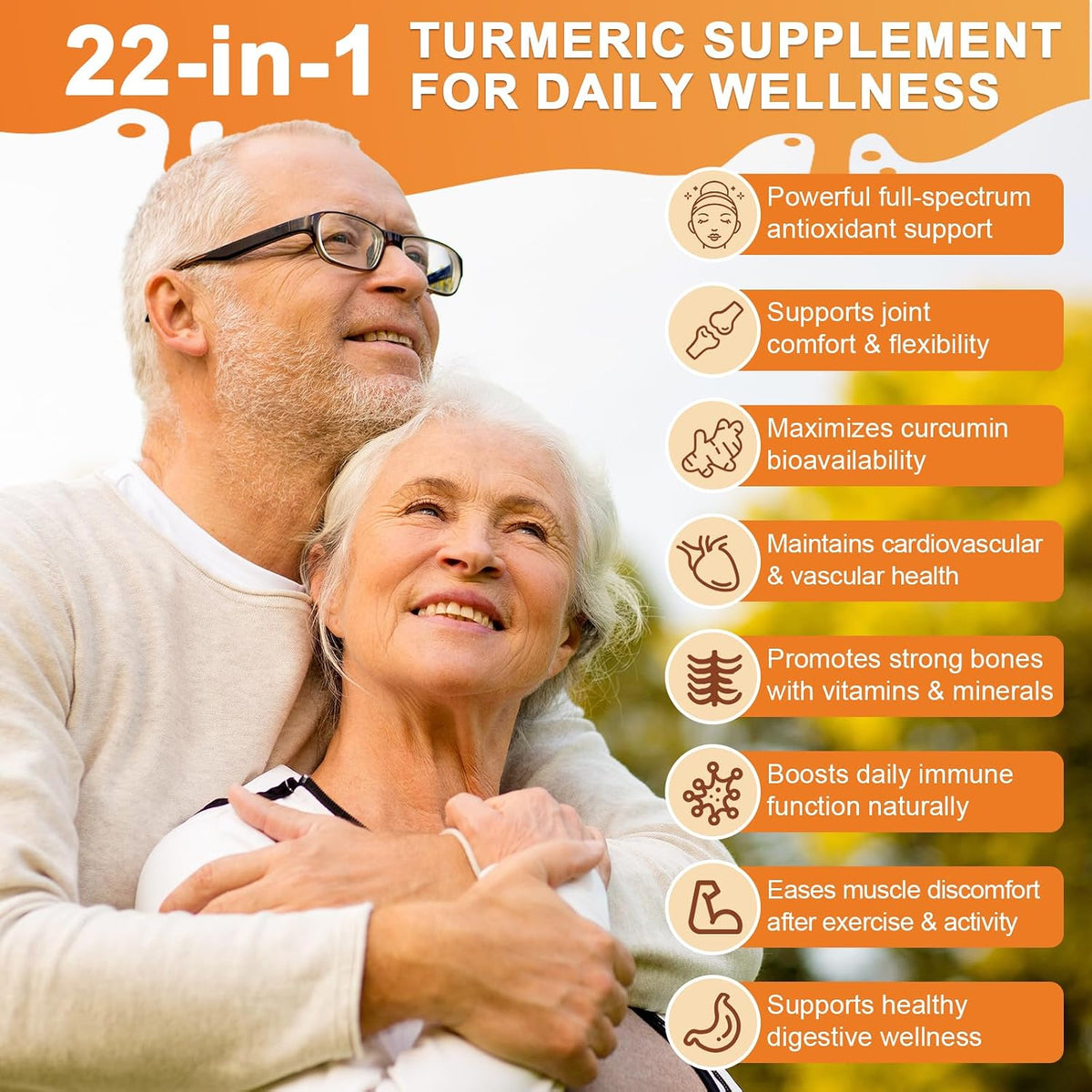 22-in-1 Turmeric Curcumin 2348mg - 95% Curcuminoids with Black Pepper, MCT Oil & Vitamin C - High Absorption Turmeric Curcumin Supplement for Antioxidant, Joint & Immune Support - 120 Capsules