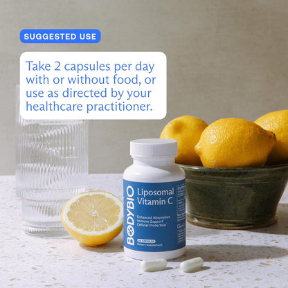 BodyBio Liposomal Vitamin C - High Absorption for Immune & Cellular Health | Pure Ascorbic Acid with Maximum Absorption