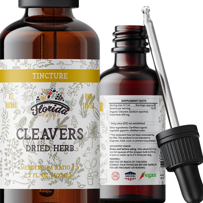 Cleavers Tincture, Organic Cleavers Extract, Cleavers Drops (Galium aparine) Dried Herb