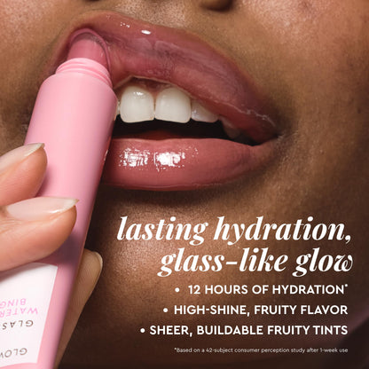 Glow Recipe Glass Balm Lip Treatment - 12Hr Hydrating Lip Balm & Moisturizer with Hyaluronic Acid to Smooth, Plump & Protect from Dryness - Sheer Soft Pink Tint, Watermelon Bingsoo (15 ml) Glow RecipeBuy Supplements Australia