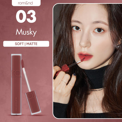 rom&nd OVEEER Shade Series Blur Fudge Tint | Silky Matte Lipstick for Velvety Smooth Lips | Long-Lasting Stain, Wrinkle Blurring, Moisturizing Formula | 16 Burnt Orange | Lip Stain Long Lasting Waterproof | Buildable Matte Blurred Finish | Hydrating Lip S