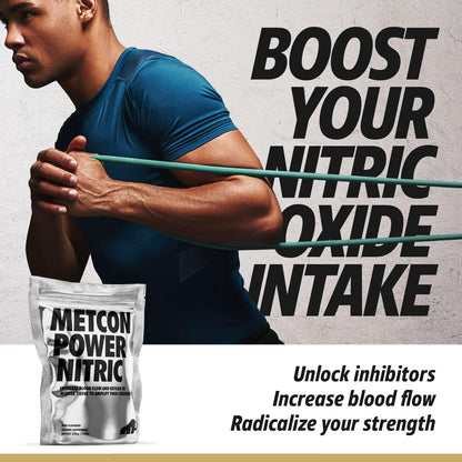 MetCon Power Pre-Pump Nitric Oxide Booster - Pre Workout Nitric Oxide Supplement - Boost Nitric Oxide, Increase Blood Flow, and Amplify Strength - All Natural | Unflavored