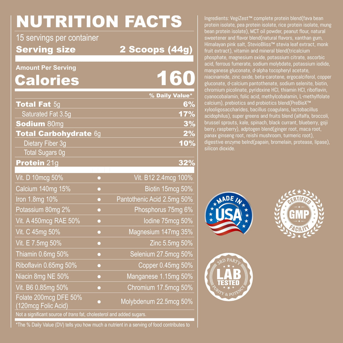 UpNourish Chocolate Vegan Protein Powder 54 Superfoods Powder,1.5 Billion CFU Probiotics 21g Plant Based Protein,No Sugar No Dairy No GMO Dairy Free,Meal Replacement Shake Keto-Friendly Low-Carb Diet,15 Servings