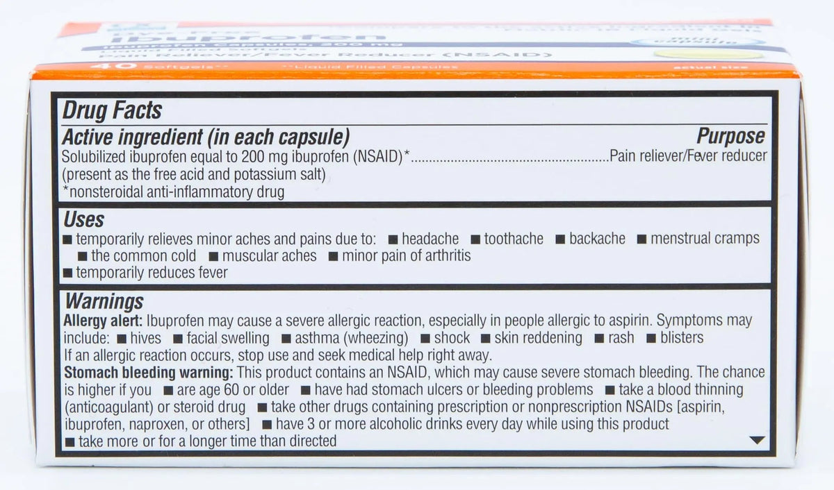 Quality Choice Ibuprofen 200 mg Liquid Gels 40 Count Easy to Swallow Pain Reliever and Fever Reducer for Headache Toothache Backache Menstrual Cramps Muscle Aches Minor and Pain Quality ChoiceBuy Supplements Australia