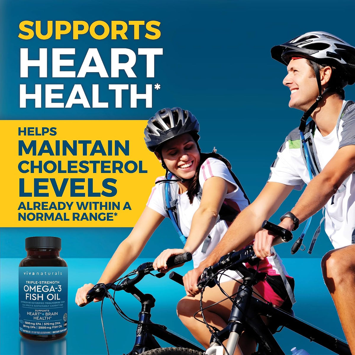 Viva Naturals 1250 mg Antarctic Krill Oil and 2,500 mg Triple-Strength Omega-3 Fish Oil Bundle, Providing Omega-3 EPA and DHA