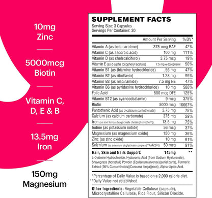 Wellthy Her Women's Daily Vegan Multivitamin for Women, Natural Ingredients for Healthy Hair, Skin, & Nails with Essential Micronutrients (30 Day)