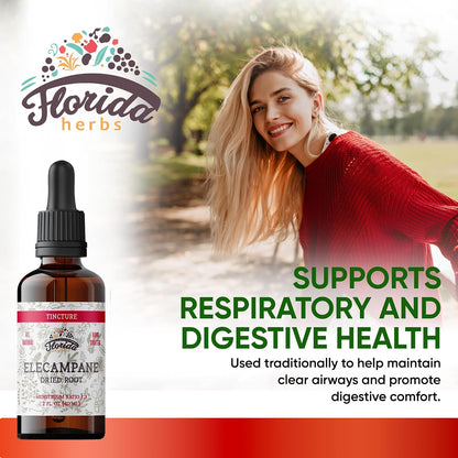 Elecampane Tincture, Organic Elecampane Extract (Inula Helenium) Dried Root Herbal Supplement, Non-GMO in Cold-Pressed Organic Vegetable Glycerin, 700 mg, 2 oz (60 ml)
