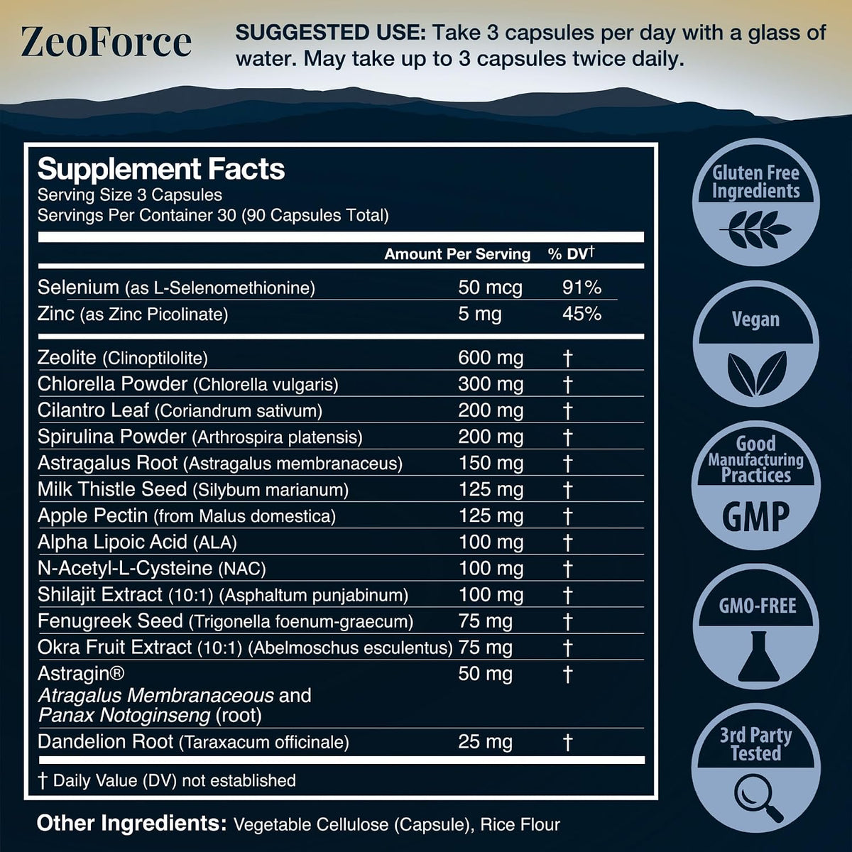 Zeolite + Liver Ultra Cleanse | Heavy Metal & Microplastic Detox Binder Support for Adults | Milk Thistle NAC Chlorella Cilantro Spirulina Shilajit Astragalus | Promotes Energy, Gut Health (90 Count)