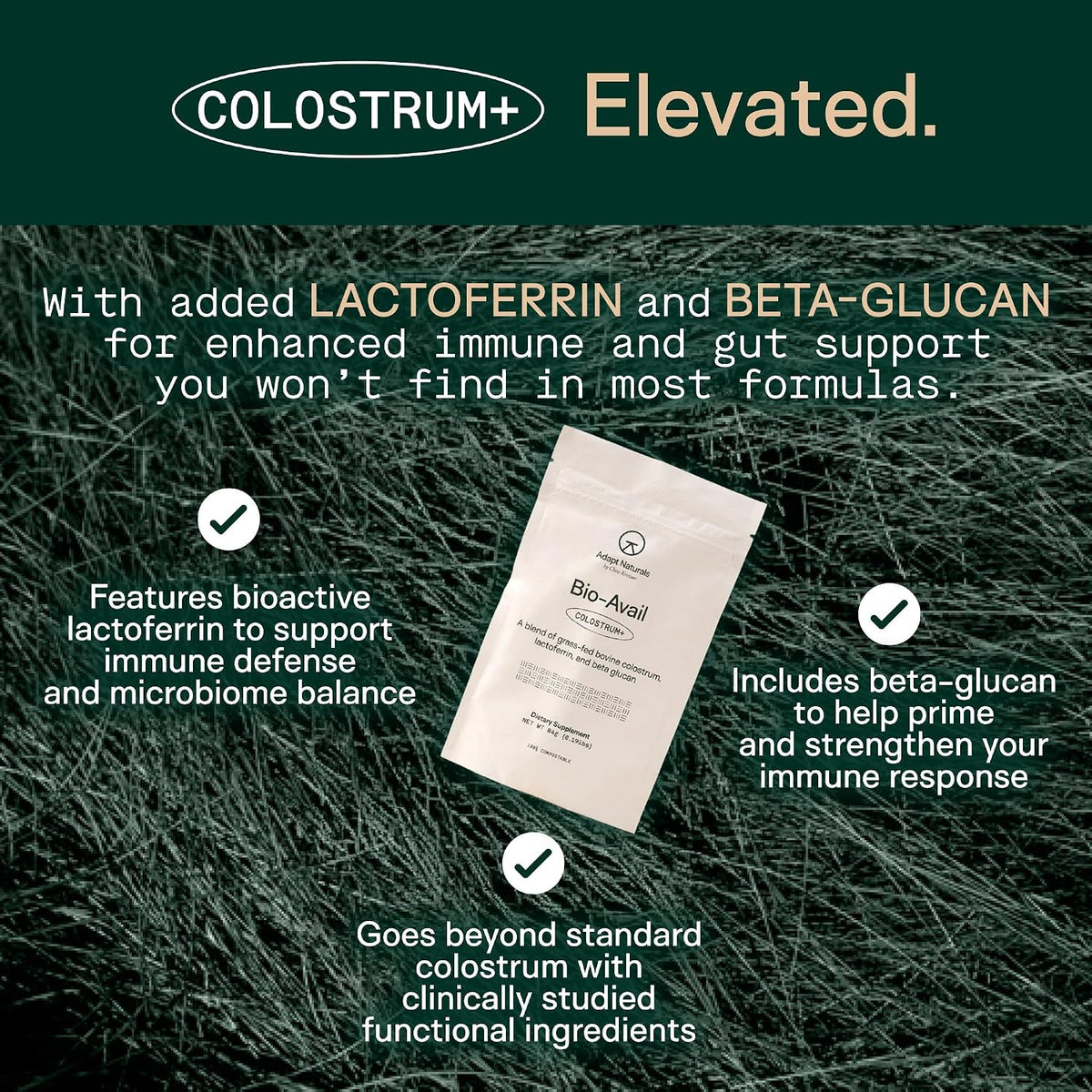 Adapt Naturals Gut & Immune Defense Bundle – Bio-Avail Colostrum+ Powder with Lactoferrin & Biome Protect 4-in-1 Gut Supplement – 30-Day Supply