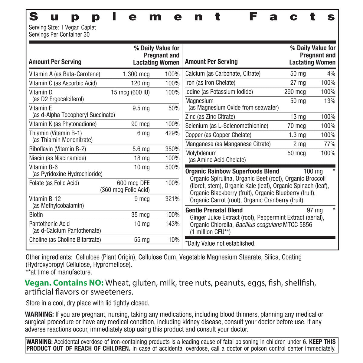 Rainbow Light Prenatal Multivitamin One + for Women | 60 Caplets | Essential Nutrition for Mom & Baby | Real Food Nutrients | Prenatal Botanical & Probiotic Blend | Essential Nutrition for Mom & Baby | Real Food Nutrients | Prenatal Botanical & Probiotic