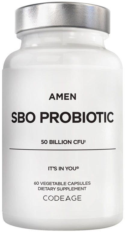 Amen Probiotics Supplement, SBO Probiotic and Organic Prebiotics, 50 Billion CFUs, Shelf Stable, No Refrigeration Required, Flora Daily Probiotic Formula for Women & Men - PrimeBioHealth - canada supplements