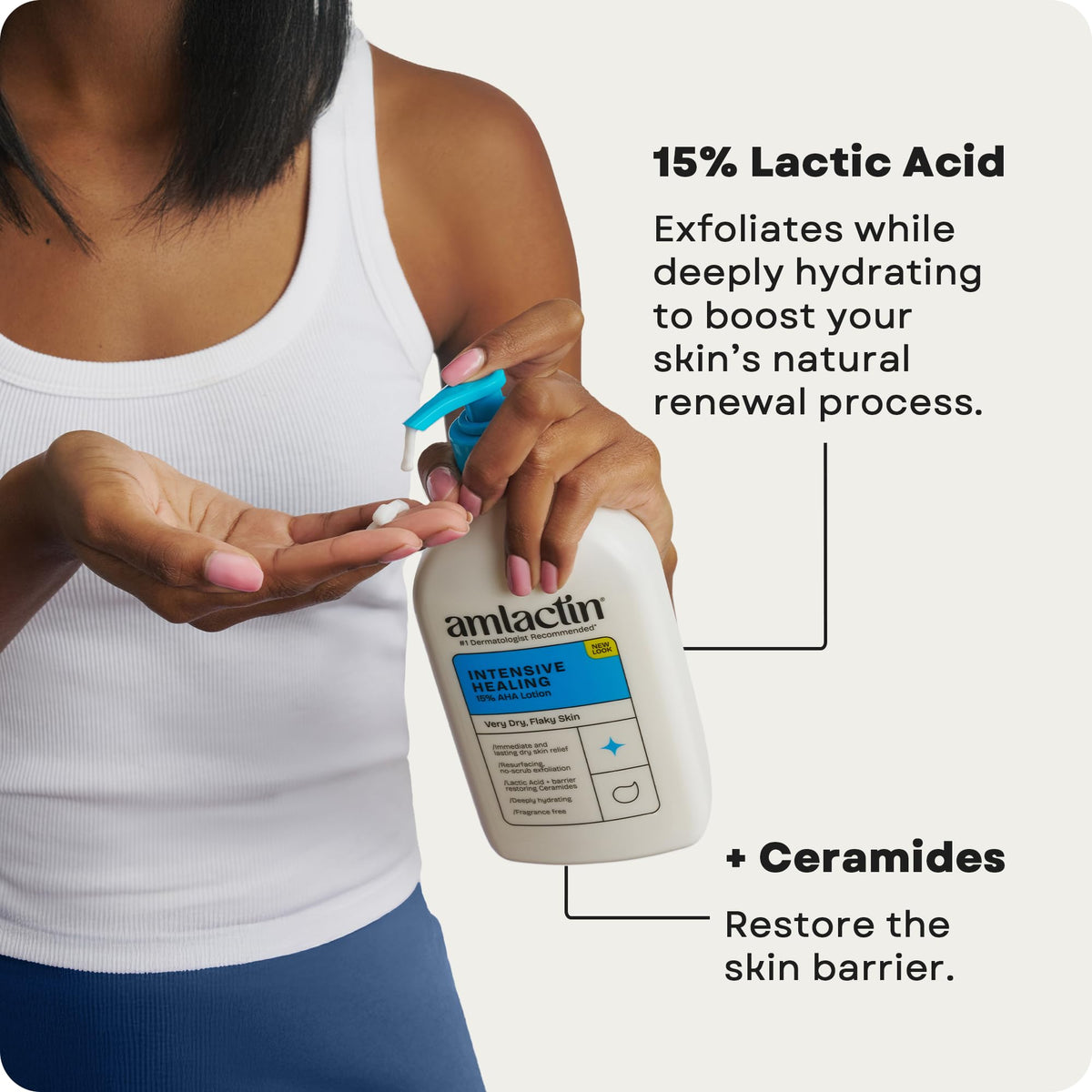 AmLactin Intensive Healing Body Lotion - Therapeutic Lotion for Extremely Dry Skin - No-Scrub Exfoliator and Moisturizer - PrimeBioHealth - canada supplements