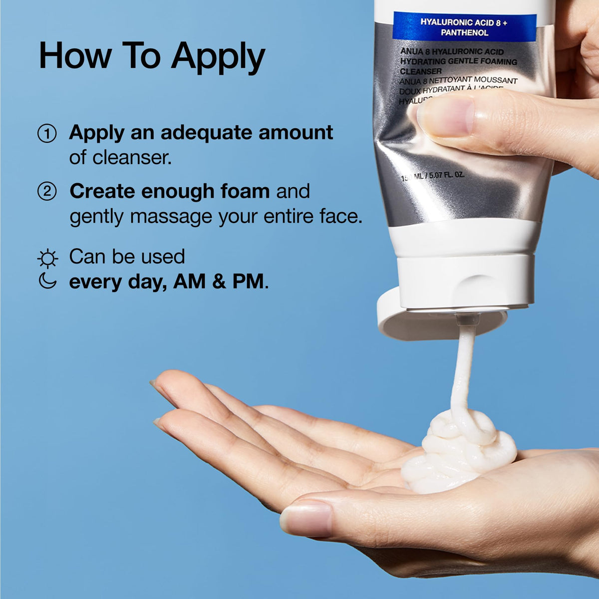 Anua Hydrating Gentle Foaming Cleanser, Hyaluronic Acid, Glycerin, Zinc, Panthenol, Korean Face Wash for Dry Skin - PrimeBioHealth - canada supplements