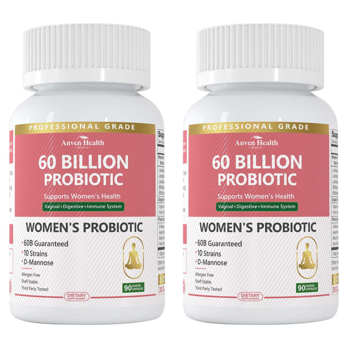 Anven Health Probiotics and Prebiotics for Women pH Balance & Digestion - 60 Billion Vaginal Probiotic with Cranberry & D-Mannose for Gut, Urinary, Immune Health, - PrimeBioHealth - canada supplements