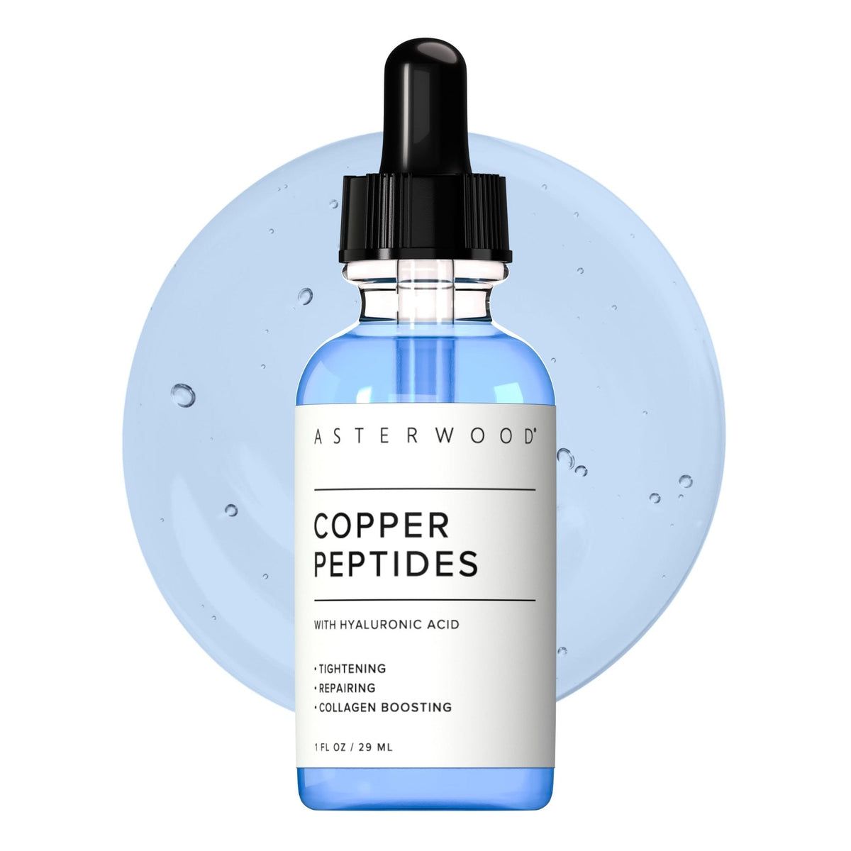 Asterwood Copper Peptides Serum for Face - with GHK-Cu Peptide and Hyaluronic Acid - Anti-Aging Facial Serum - 1 Fl Oz - PrimeBioHealth - canada supplements
