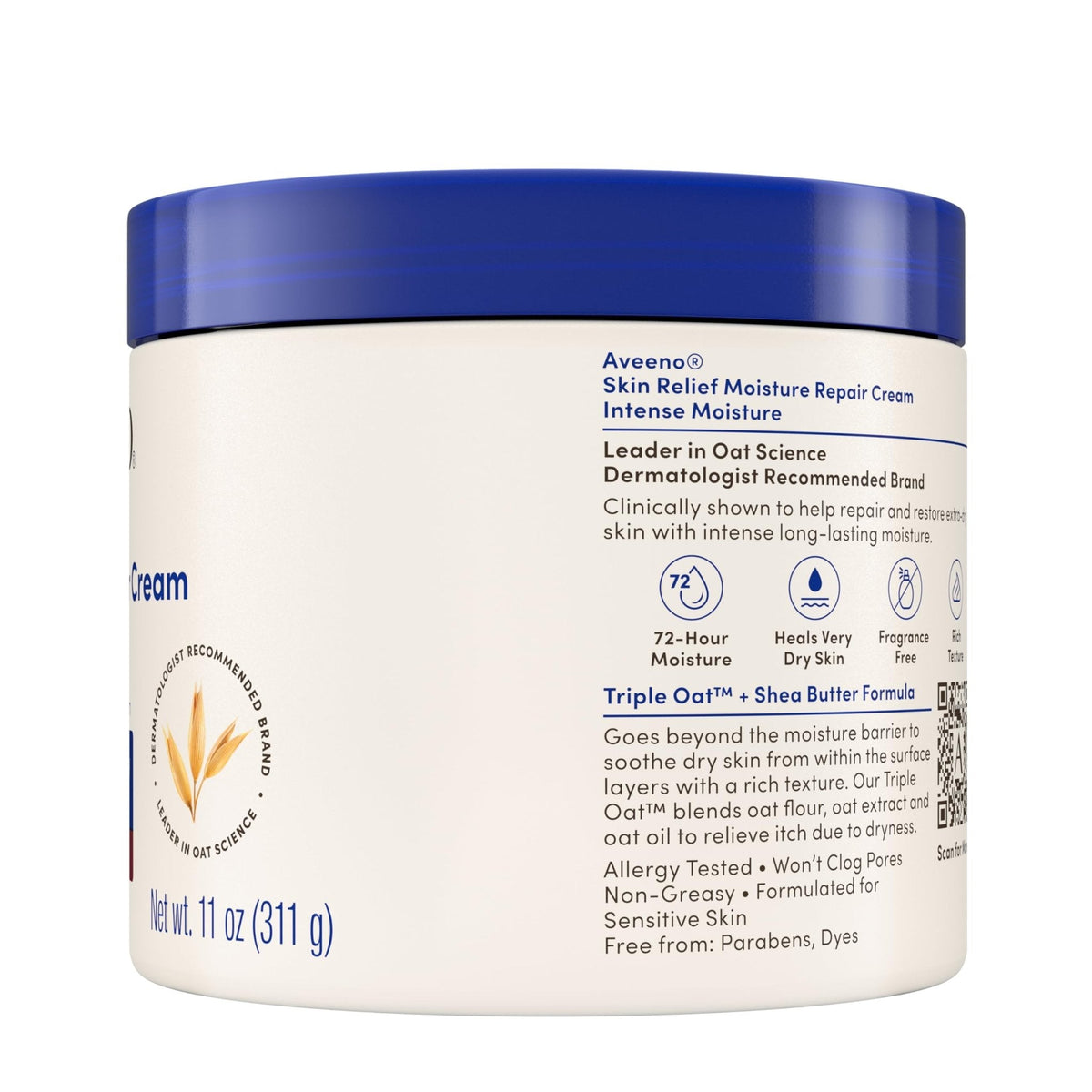 Aveeno Skin Relief Intense Moisture Repair Body Cream with Triple Oat & Shea Butter Formula, Helps Heal, Repair & Restore Very Dry Skin - PrimeBioHealth - canada supplements