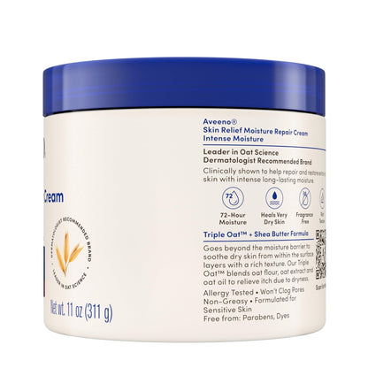 Aveeno Skin Relief Intense Moisture Repair Body Cream with Triple Oat & Shea Butter Formula, Helps Heal, Repair & Restore Very Dry Skin - PrimeBioHealth - canada supplements