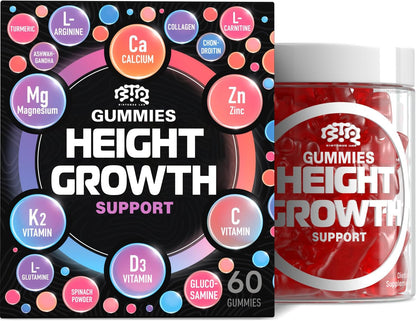BIOTEQUELAB Height Growth Increase Gummies Vitamins, Grow Tall Supplement, Calcium, Magnesium, Zinc, Ashwagandha, - PrimeBioHealth - canada supplements