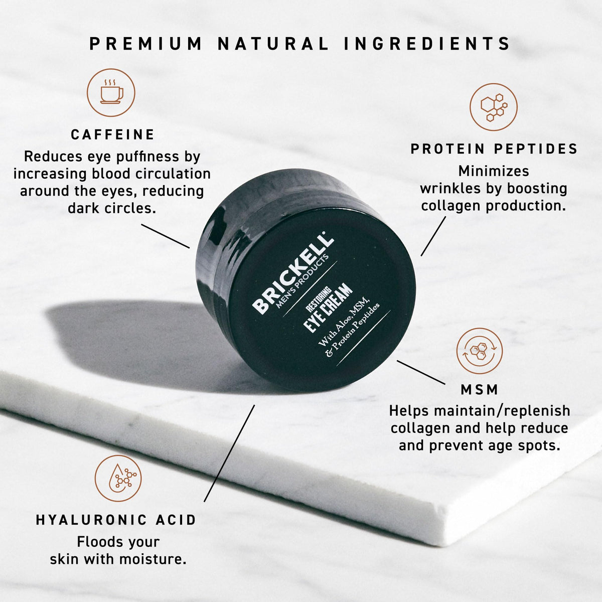 Brickell Men's Restoring Under Eye Cream for Men, Natural and Organic Anti Aging Eye Balm To Reduce Puffiness, Wrinkles, Dark Circles - PrimeBioHealth - canada supplements