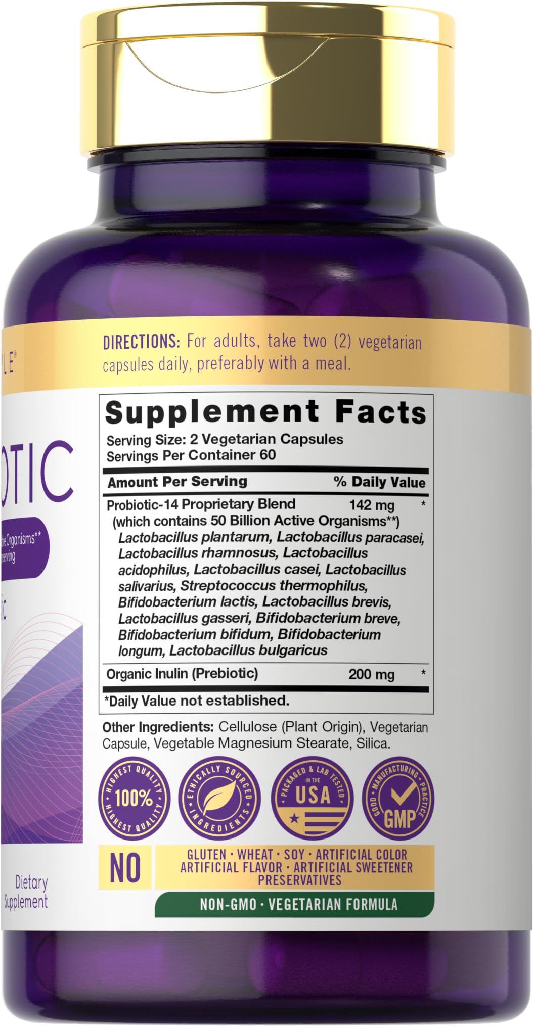 Carlyle Probiotics with Prebiotics | 120 Capsules | 50 Billion Active Organisms | Non-GMO & Gluten Free Supplement - PrimeBioHealth - canada supplements