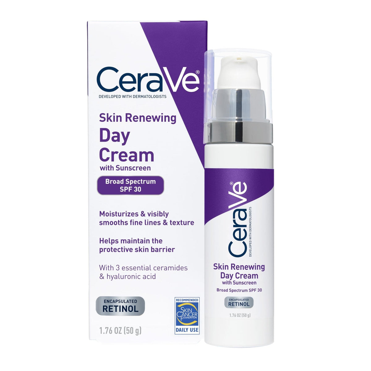 CeraVe Anti-Aging Face Cream SPF 30, Anti-Wrinkle Retinol Cream with Hyaluronic Acid and Ceramides, 1.76 oz - PrimeBioHealth - canada supplements