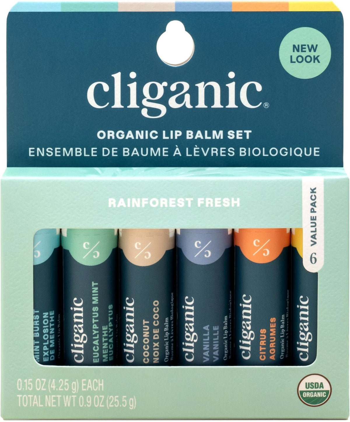 Cliganic Organic Lip Balm Set (6 Flavors) - 100% Natural Hydrating, Moisturizing for Dry Cracked Lips, Stocking Stuffer Gift for Men & Women - PrimeBioHealth - canada supplements