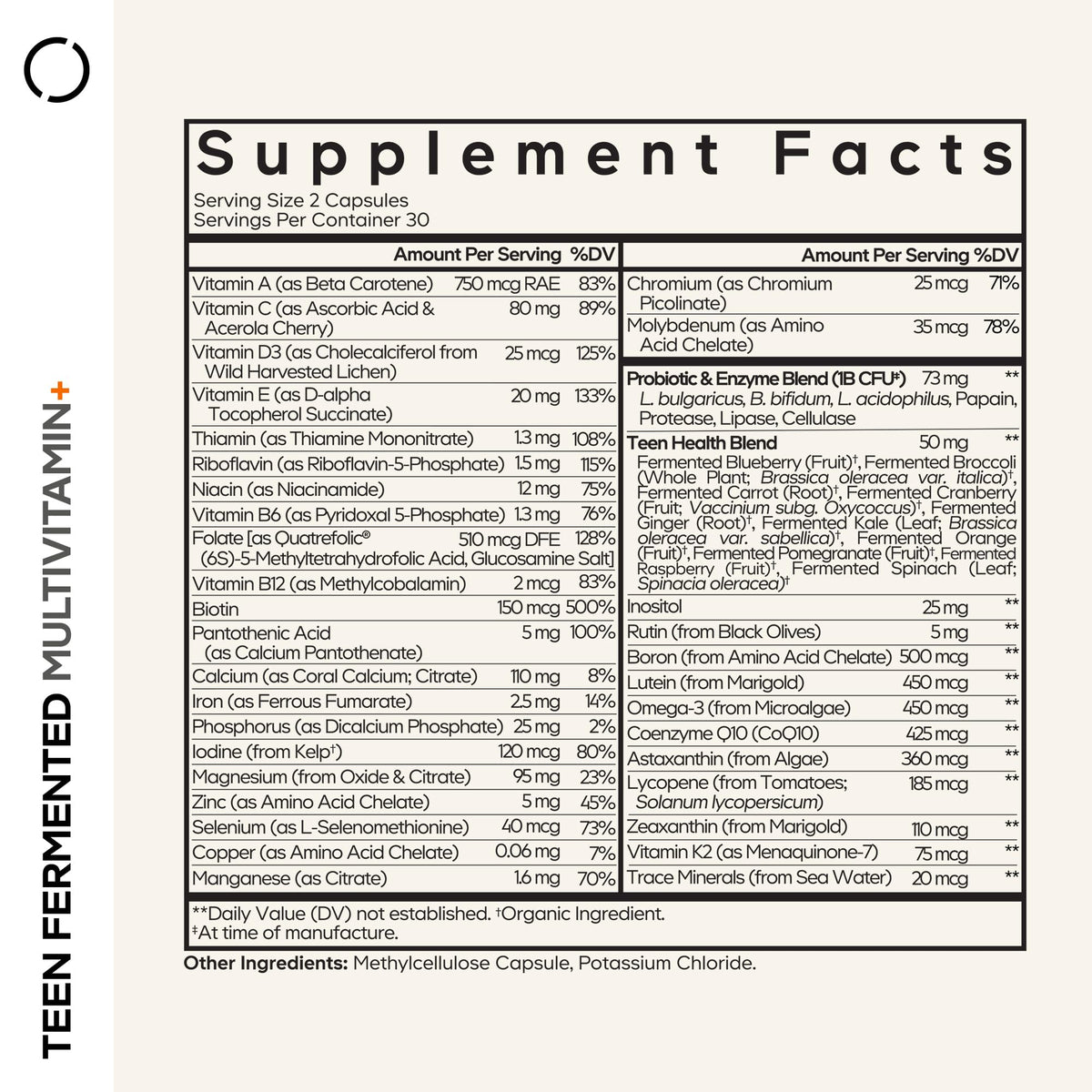 Codeage Teen Multivitamin Supplement – Daily Vitamins and Minerals for Teen Boys and Girls – Organic Whole Food Formula - PrimeBioHealth - canada supplements