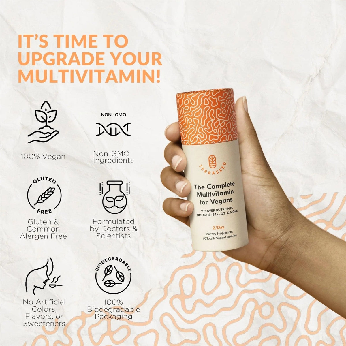 Complete Vegan Multivitamin with Iron, Omega 3, Vitamin D3, Folate, Zinc, Vitamin B12, & More - 100% Sustainable Vegan Vitamins - PrimeBioHealth - canada supplements