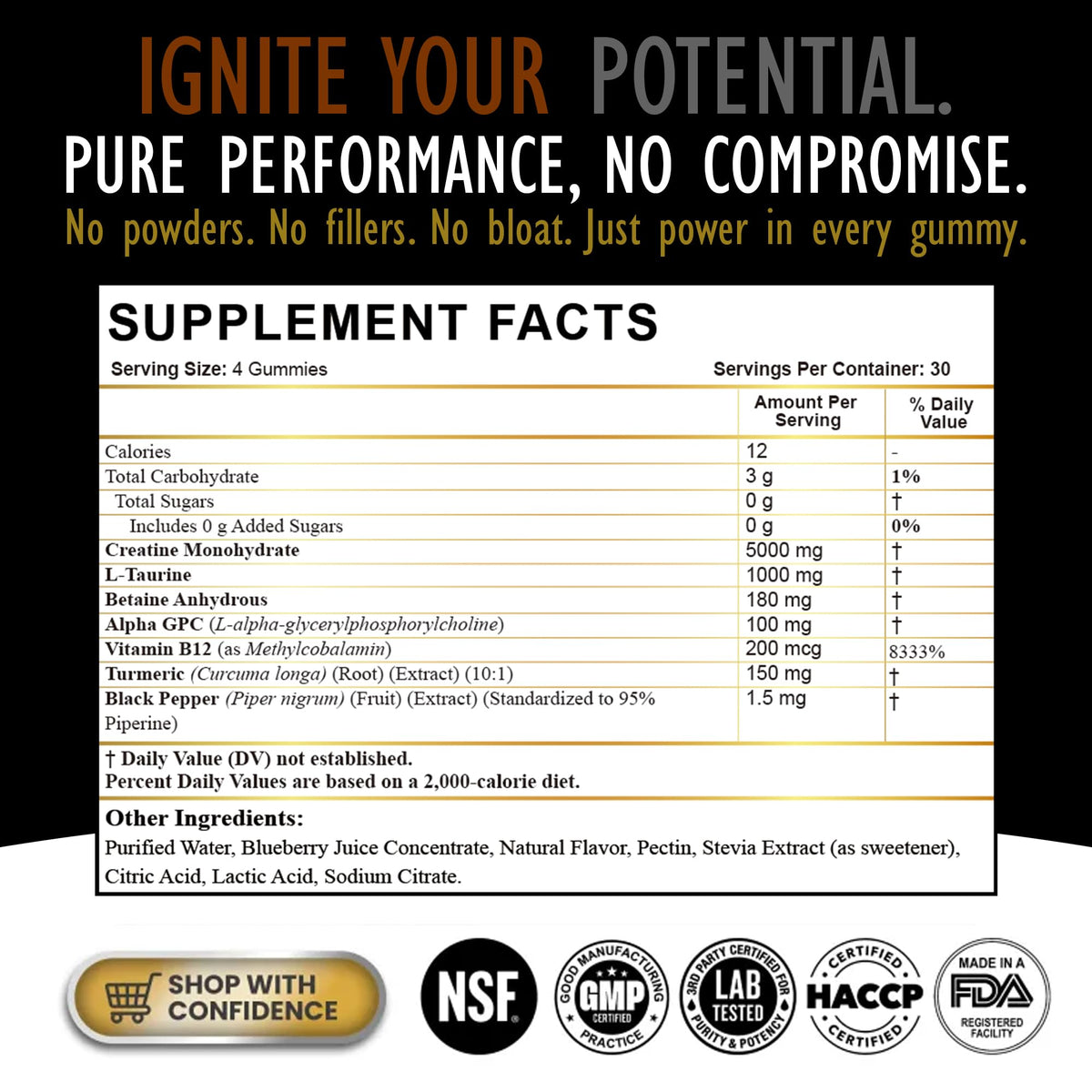 Creatine Monohydrate Gummies for Men & Women - Sugar Free & Vegan Advanced Formula W/L-Taurine + Vitamin B12 - for Muscle Strength, Muscles Builder, Recovery, - PrimeBioHealth - canada supplements
