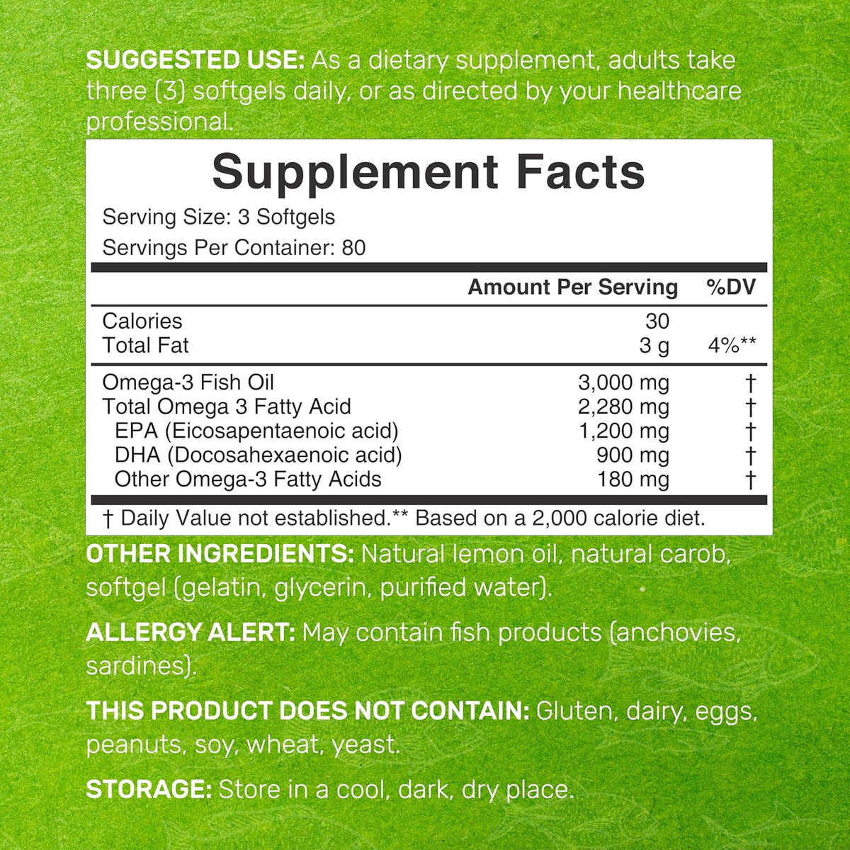DEAL SUPPLEMENT Omega 3 Fish Oil Supplements, 3,000mg Per Serving, 240 Softgels – EPA 1,200mg + DHA 900mg – Burpless Pills, Lemon Flavored, Wild Caught – Brain & Heart Support – Mercury Free, Non-GMO - PrimeBioHealth - canada supplements