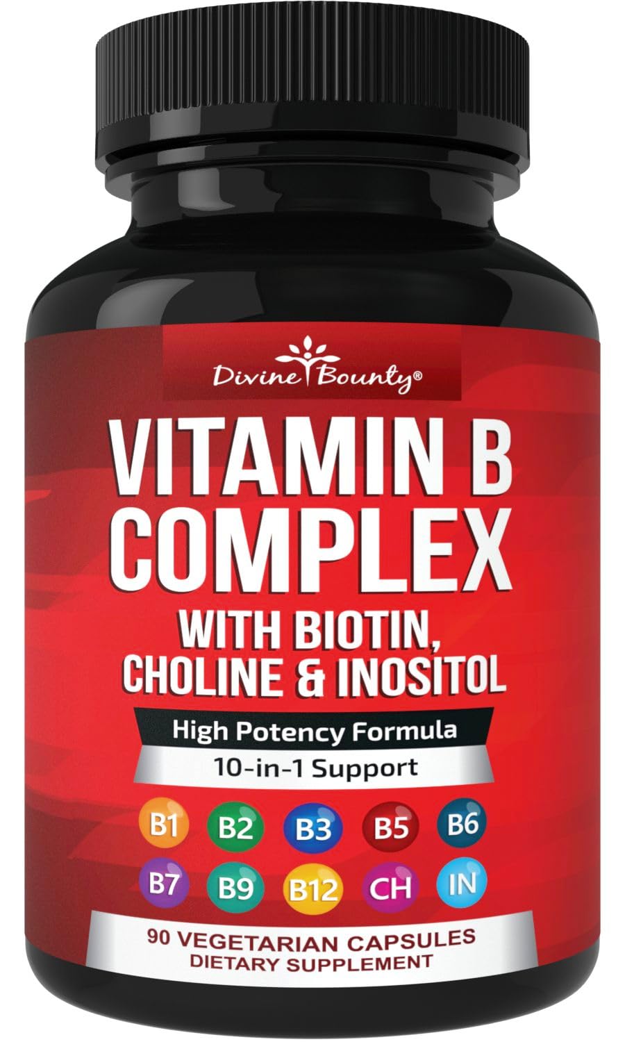 Divine Bounty Super B Complex Vitamins - All B Vitamins Including B12, B1, B2, B3, B5, B6, B7, B9, Folic Acid - Vitamin B Supplement - PrimeBioHealth - canada supplements